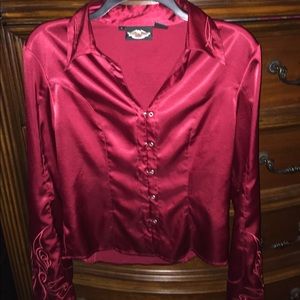 Harley Davidson Med dress shirt. 97% polyester.